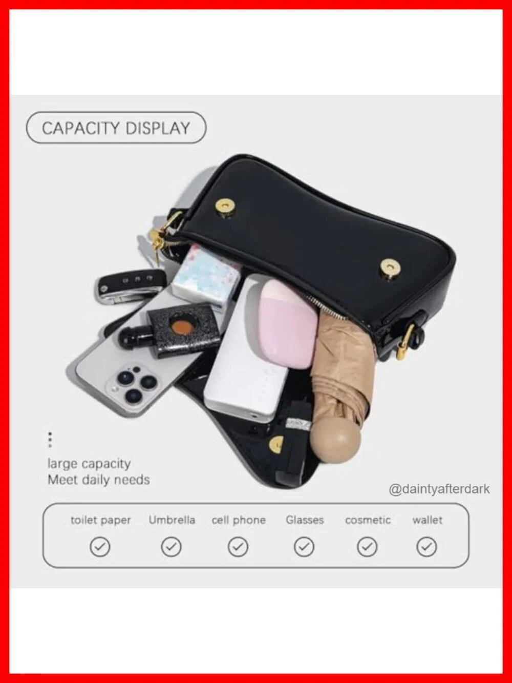 Hobo Bag with Cherry Pendant PU Leather Crossbody Shoulder Purse Y2K Detachable